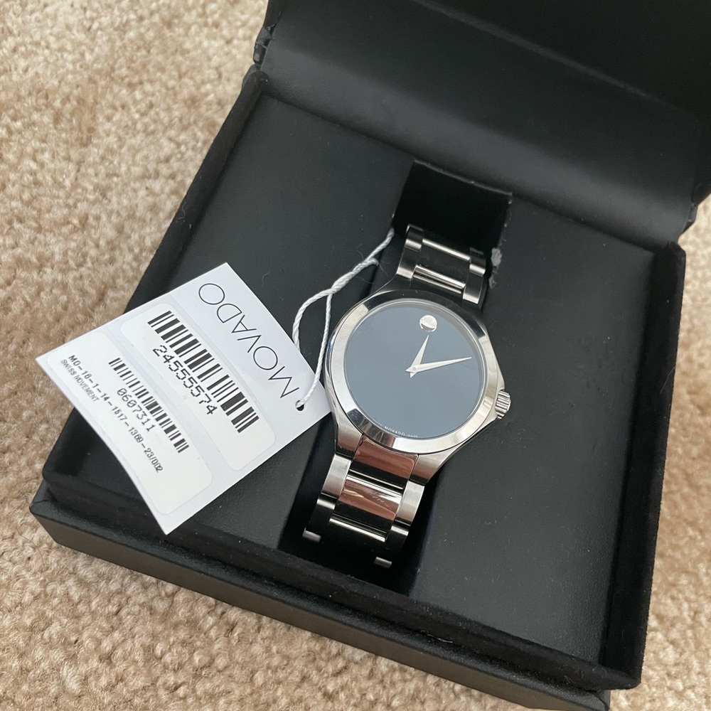 Movado Men’s Defio 40mm Blue Dial Stainless Steel Watch 0607311 - Pre owned